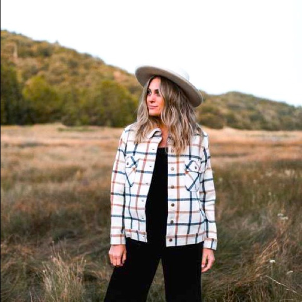 Rylee + Cru Julian Jacket in Natural Check